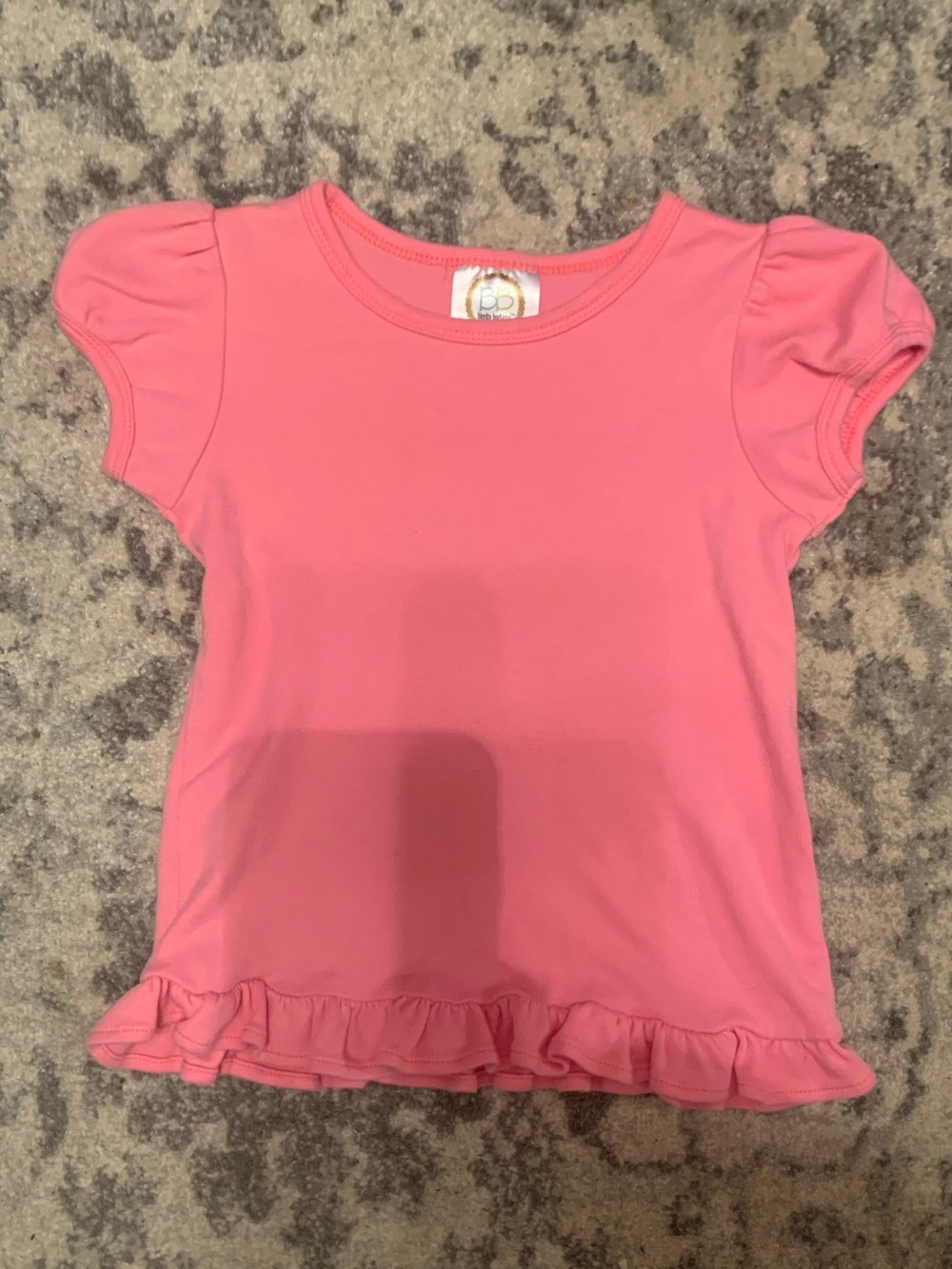Pink Ruffled Short Sleeve Girls Top